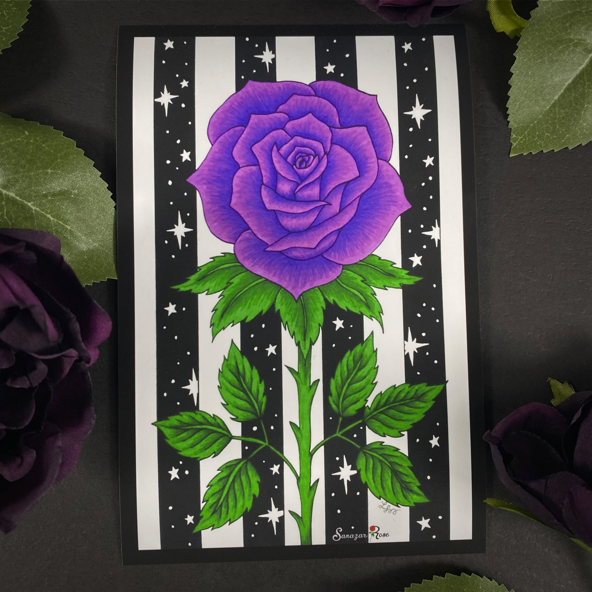 Purple Rose ~ 6x4 Giclee Print